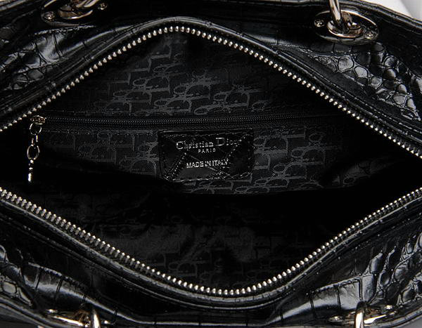 replica jumbo lady dior snake leather bag 6322 black